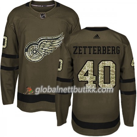 Detroit Red Wings Hockeydrakt Henrik Zetterberg 40 2017-2018 Camo Grønn Adidas Authentic - Herre